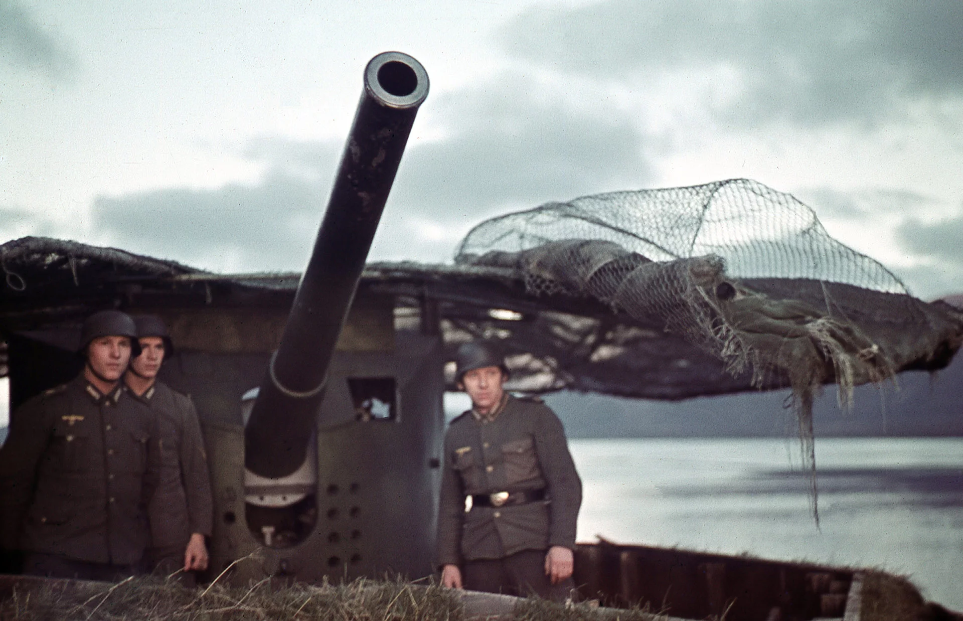 Tysk Marineküsten- artilleri med gule ørner.